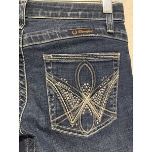 WRANGLER Q-Baby Women's No Gap Waistband Blue Jeans Size 7/8 Stretch‎ Bootcut